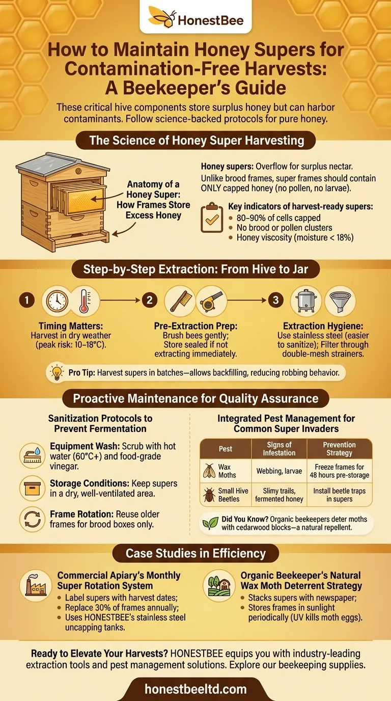 Como manter os armazéns de mel para colheitas livres de contaminação: Guia do Apicultor Guia Visual