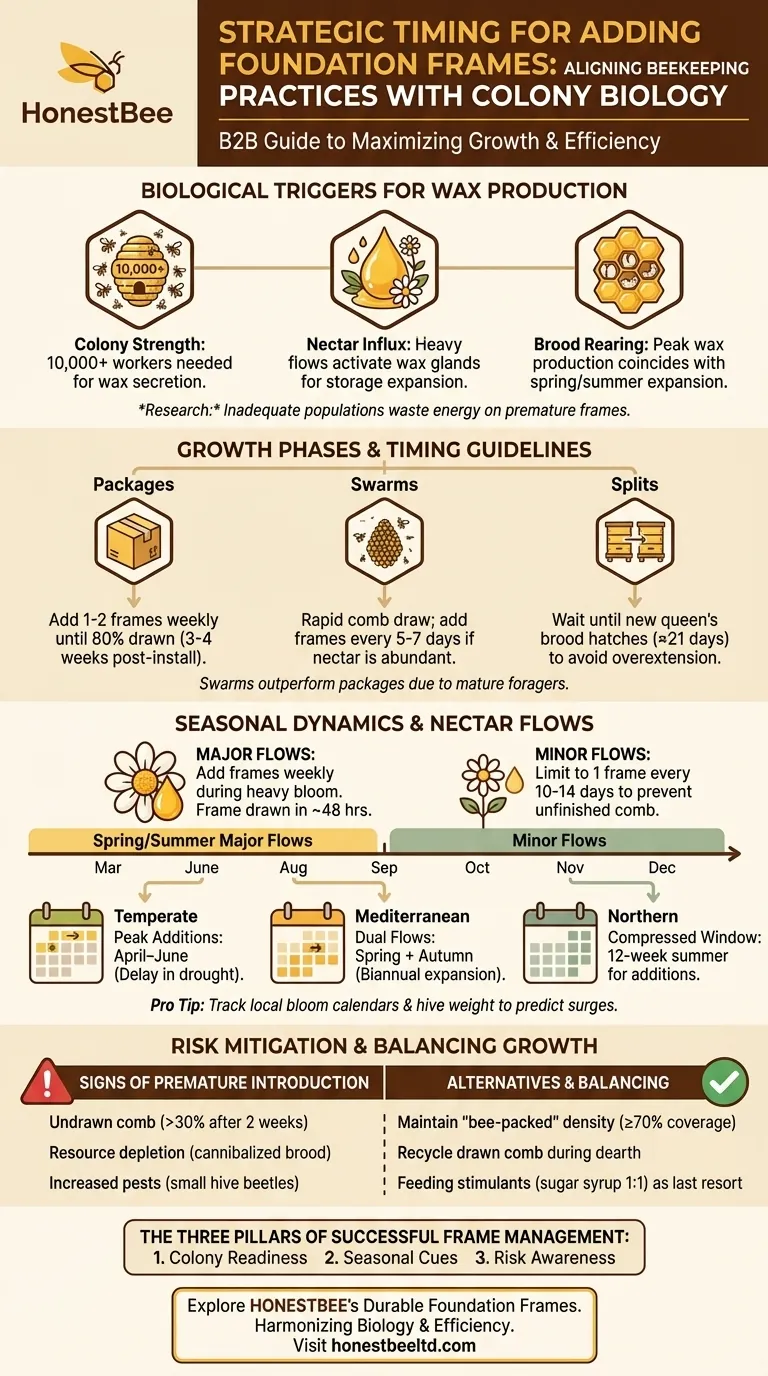 Momento Estratégico para Adicionar Quadros de Favo: Alinhando Práticas de Apicultura com a Biologia da Colônia Guia Visual