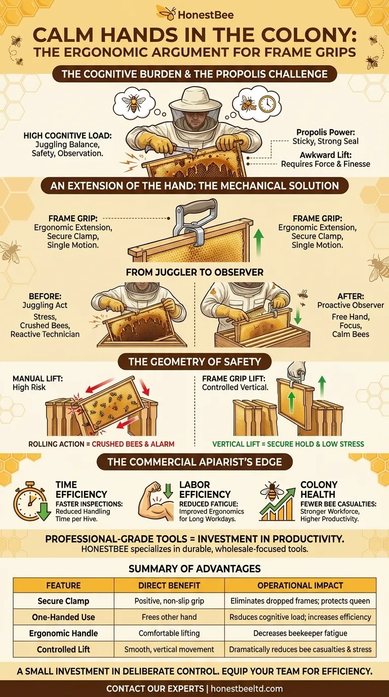 벌집 속 차분한 손: 프레임 그립의 인체공학적 주장 시각적 가이드