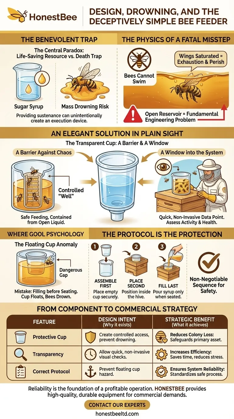 Design, Afogamento e o Alimentador de Abelhas Enganosamente Simples Guia Visual