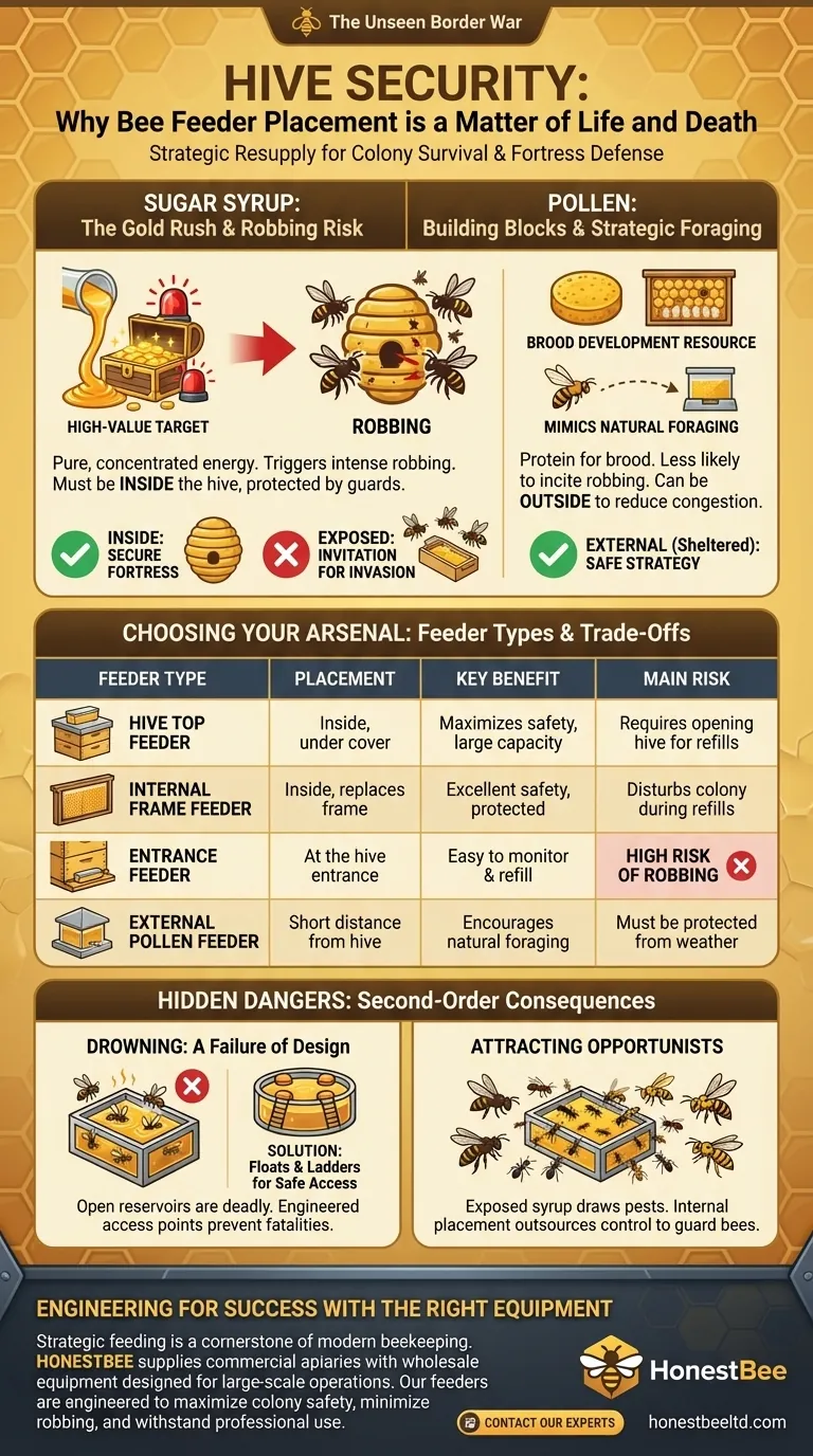 Sicurezza dell'alveare: perché il posizionamento del nutritore per api è una questione di vita o di morte Guida Visiva