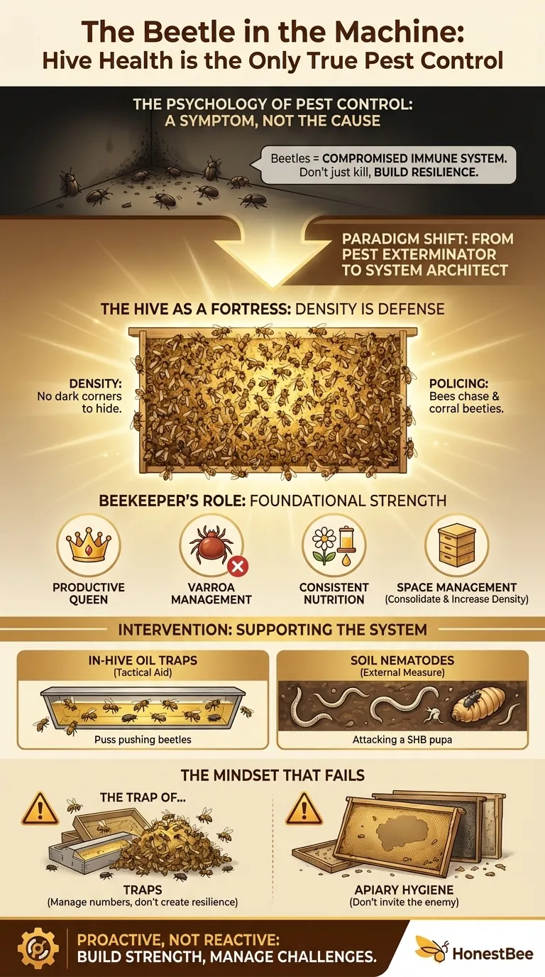 The Beetle in the Machine: Hive Health is the Only True Pest Control Visual Guide