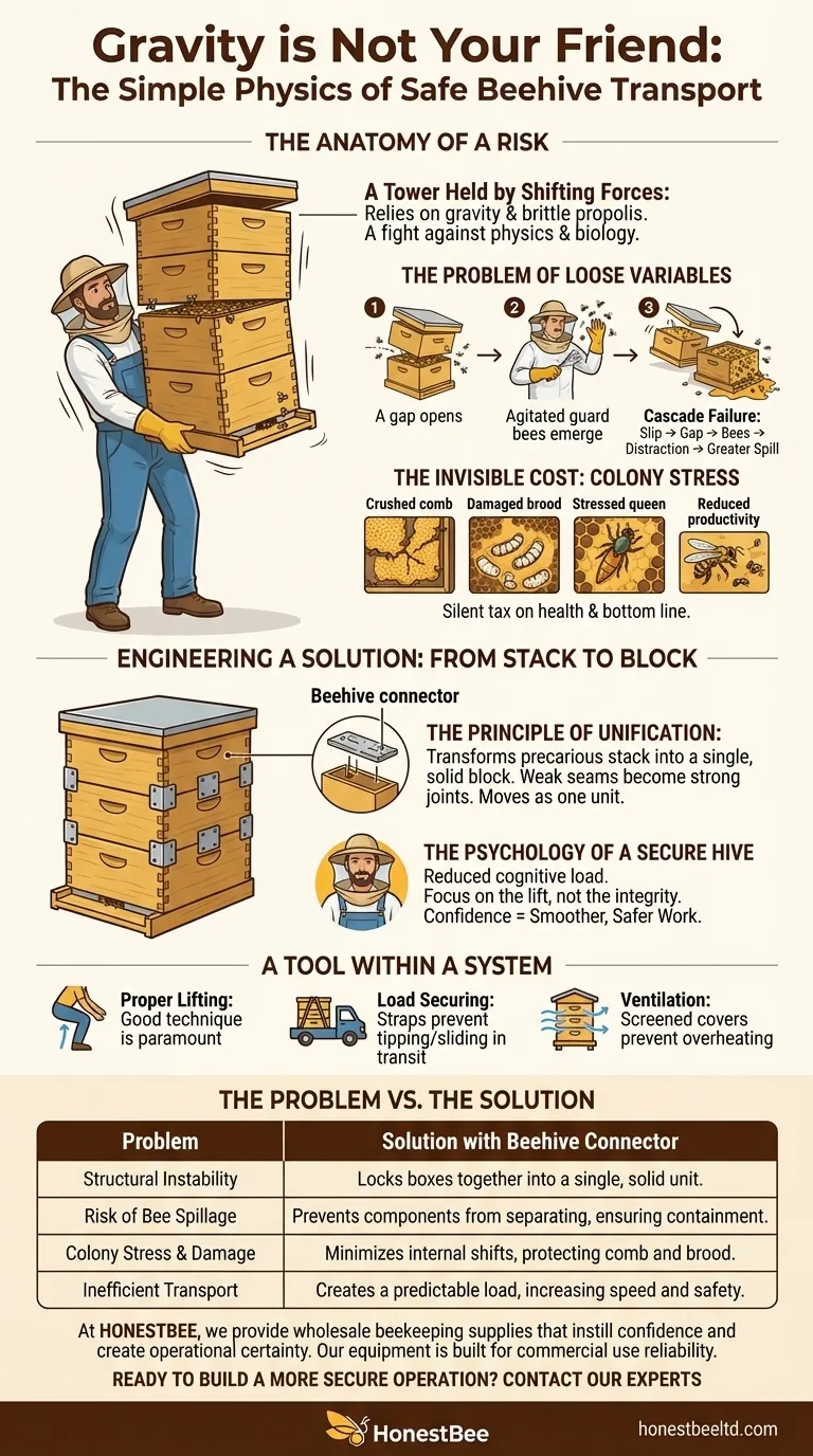 Gravity is Not Your Friend: The Simple Physics of Safe Beehive Transport Visual Guide