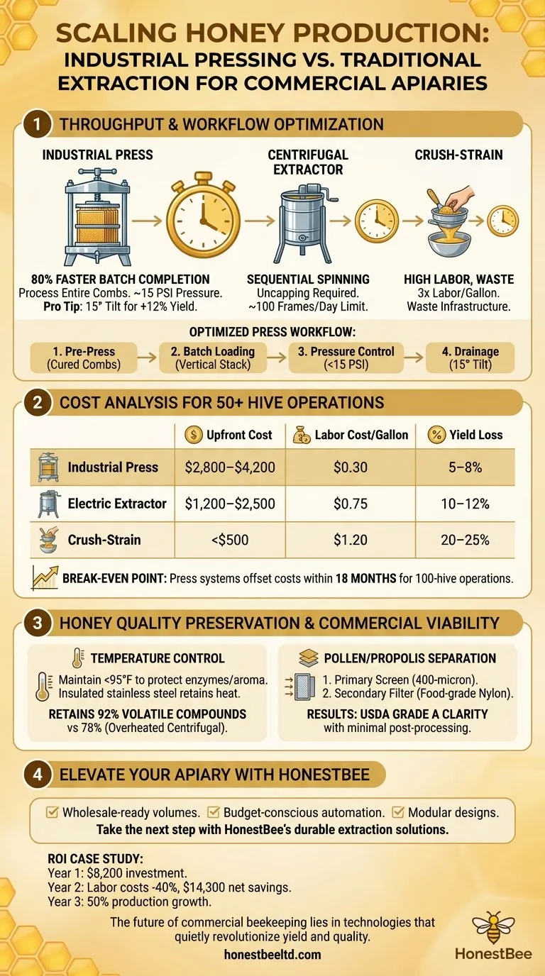 Scaling Honey Production: Industrial Pressing vs Traditional Extraction for Commercial Apiaries Visual Guide