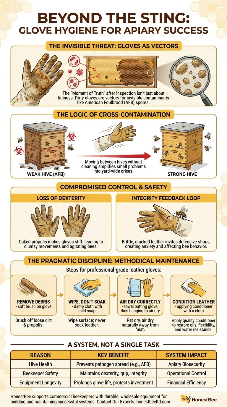 Beyond the Sting: How Glove Hygiene Dictates Apiary Success Visual Guide
