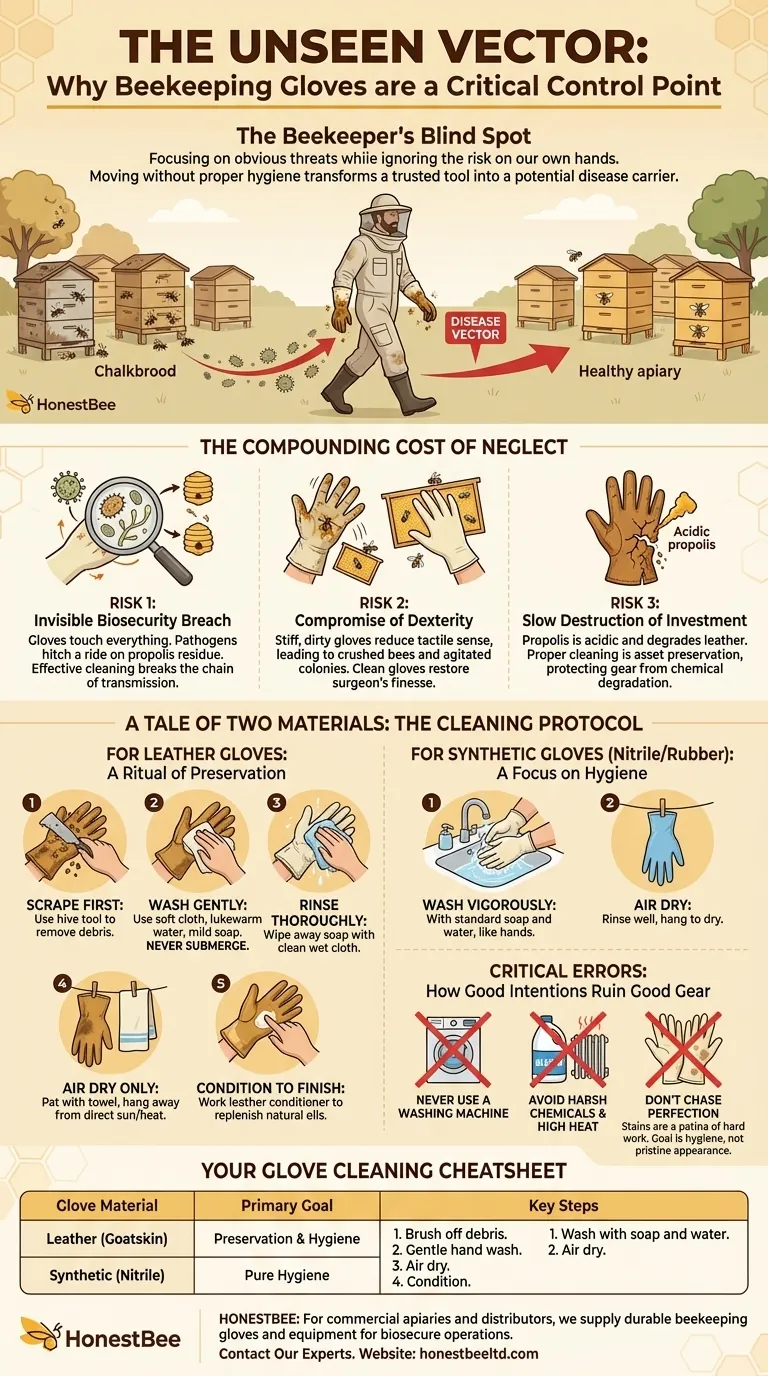 The Unseen Vector: Why Your Beekeeping Gloves Are a Critical Control Point Visual Guide