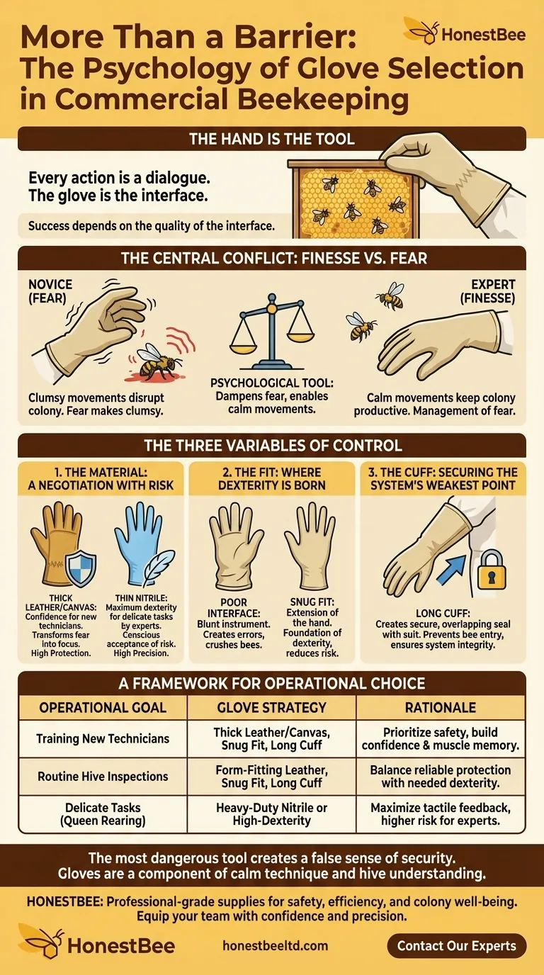More Than a Barrier: The Psychology of Glove Selection in Commercial Beekeeping Visual Guide