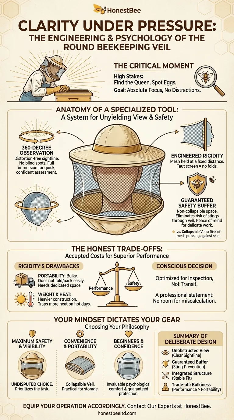Clareza Sob Pressão: A Engenharia e Psicologia do Véu Redondo de Apicultura Guia Visual