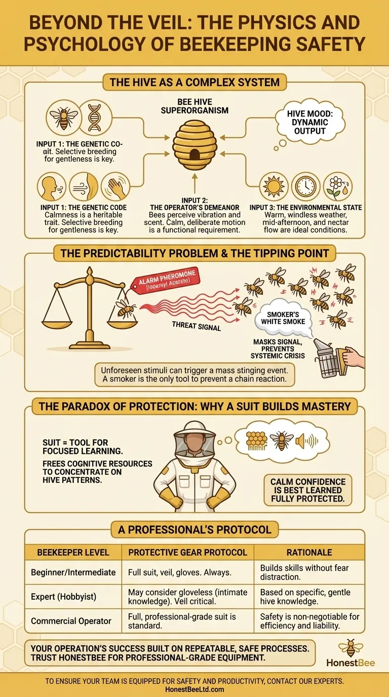 베일 너머: 양봉 안전의 물리학과 심리학 시각적 가이드