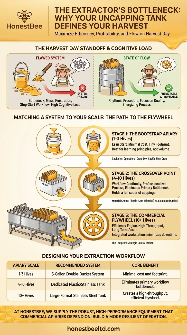 추출기의 병목 현상: 왜 봉개 제거 탱크가 수확량을 결정하는가 시각적 가이드