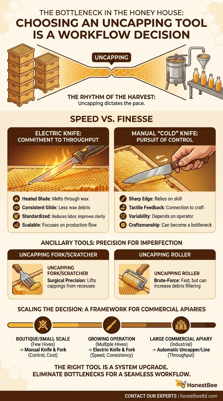 The Bottleneck in the Honey House: Choosing an Uncapping Tool is a Workflow Decision, Not a Purchase Visual Guide
