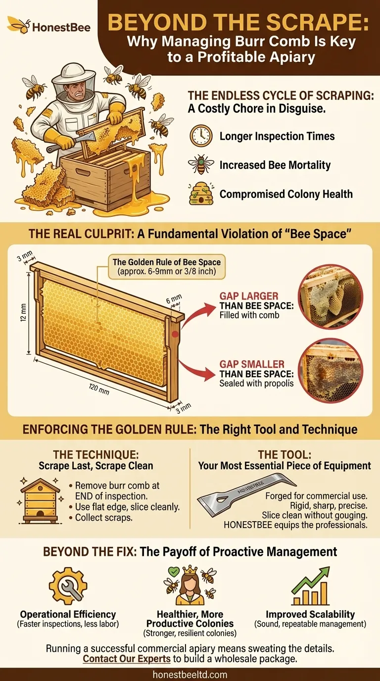 Beyond the Scrape: Why Managing Burr Comb Is Key to a Profitable Apiary Visual Guide