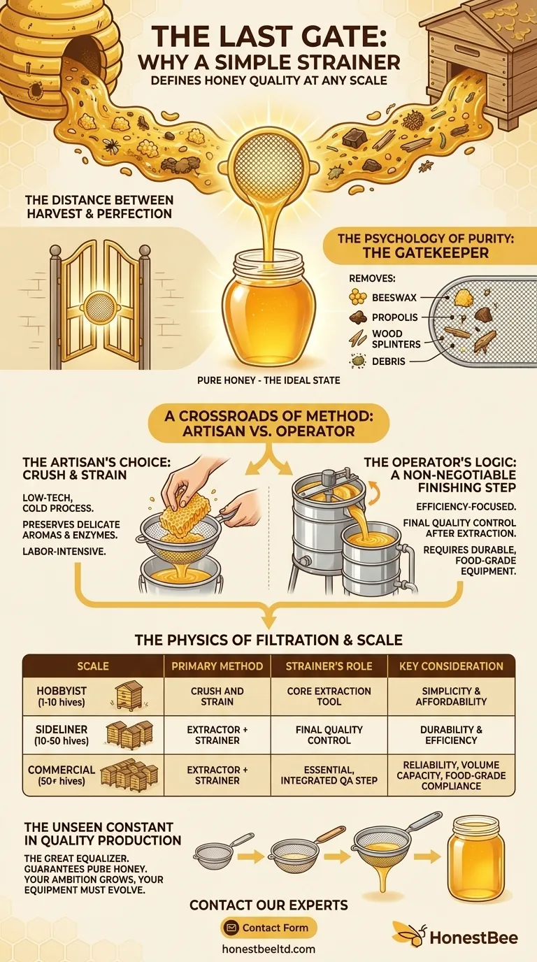 The Last Gate: Why a Simple Strainer Defines Honey Quality at Any Scale Visual Guide