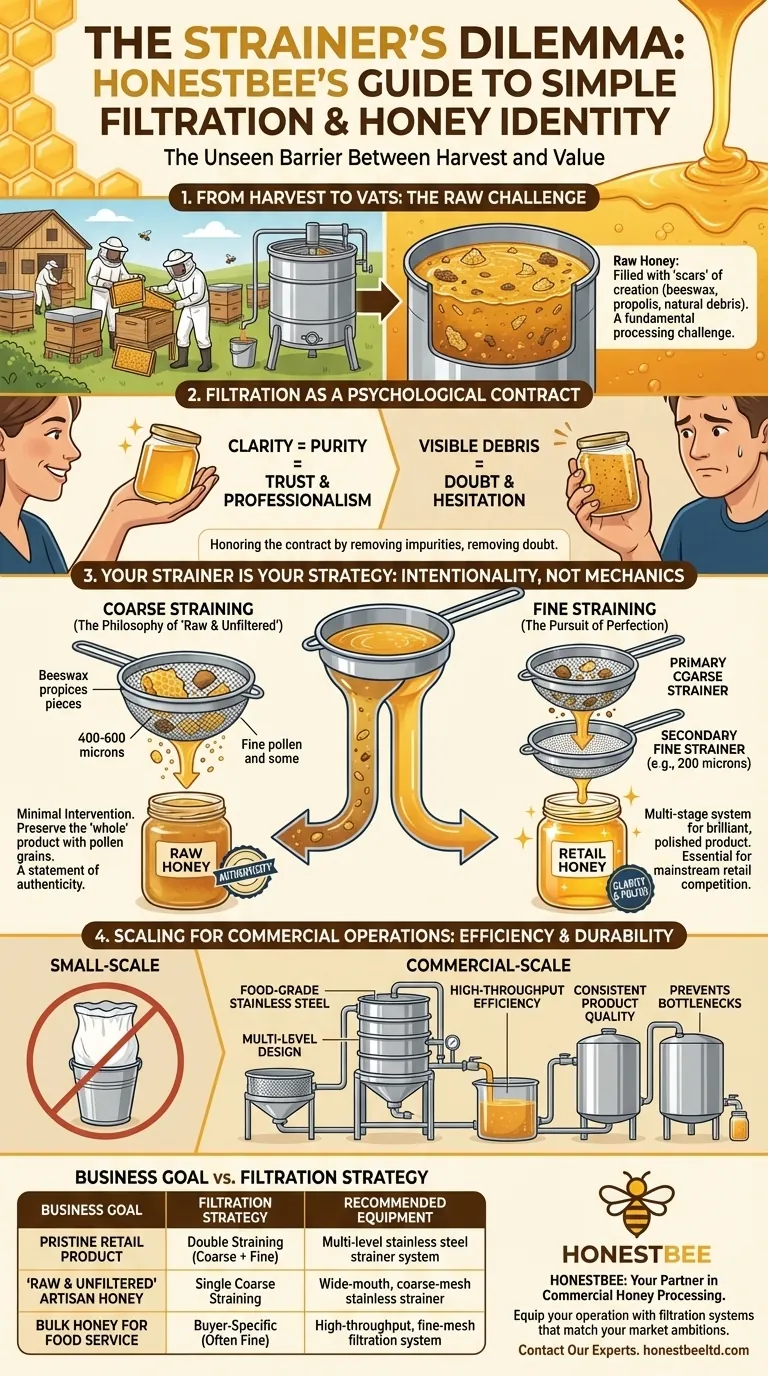 The Strainer's Dilemma: How Simple Filtration Defines Your Honey's Identity Visual Guide