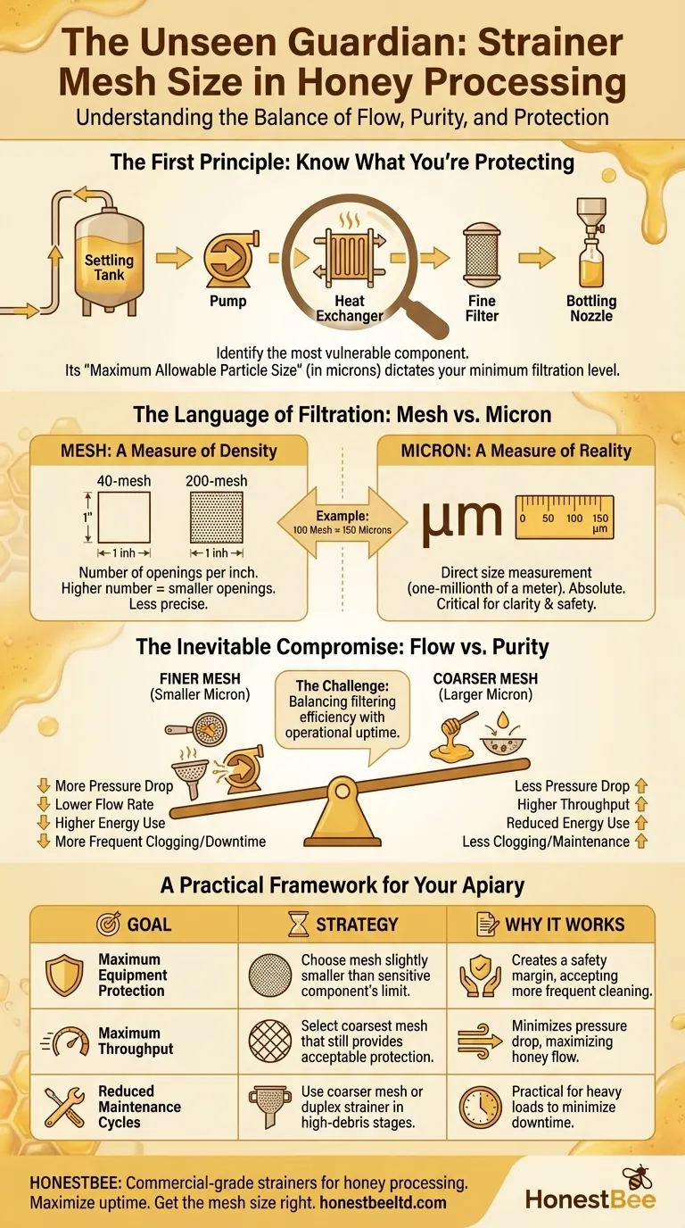 The Unseen Guardian: Strainer Mesh Size as a First Principle in Honey Processing Visual Guide
