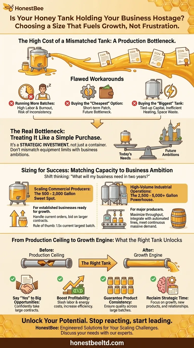 Votre cuve à miel retient-elle votre entreprise en otage ? Comment choisir une taille qui alimente la croissance, pas la frustration Guide Visuel