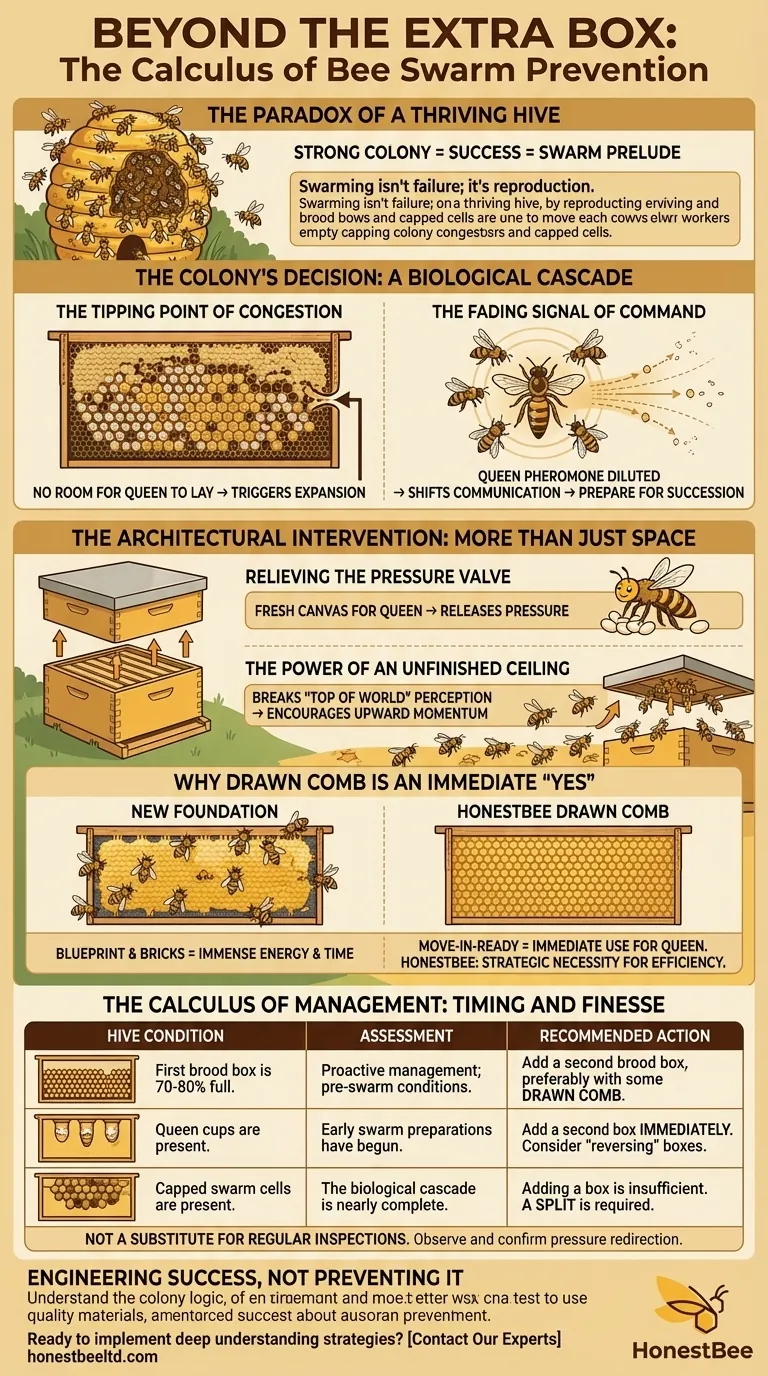 追加の巣箱を超えて：蜂群分蜂予防の計算 ビジュアルガイド