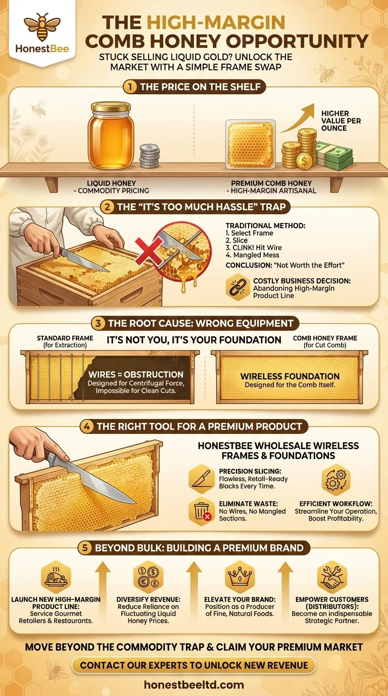 Stuck Selling Liquid Gold? How a Simple Frame Swap Unlocks the High-Margin Comb Honey Market Visual Guide