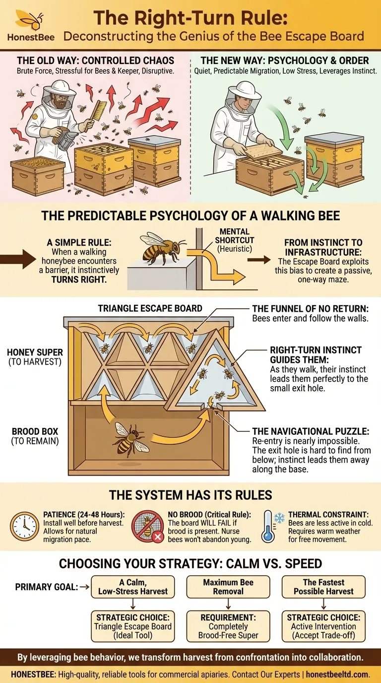 The Right-Turn Rule: Deconstructing the Genius of the Bee Escape Board Visual Guide