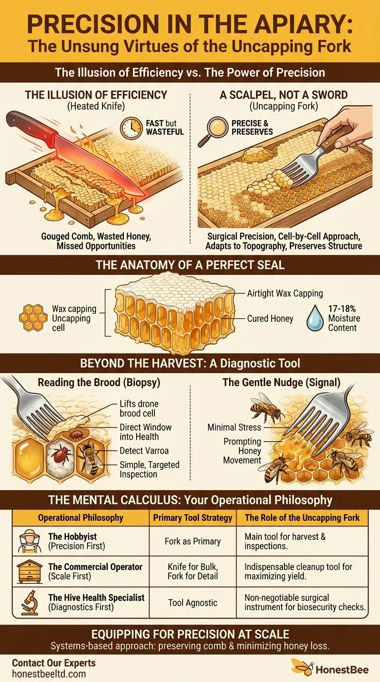 Precision in the Apiary: The Unsung Virtues of the Uncapping Fork Visual Guide