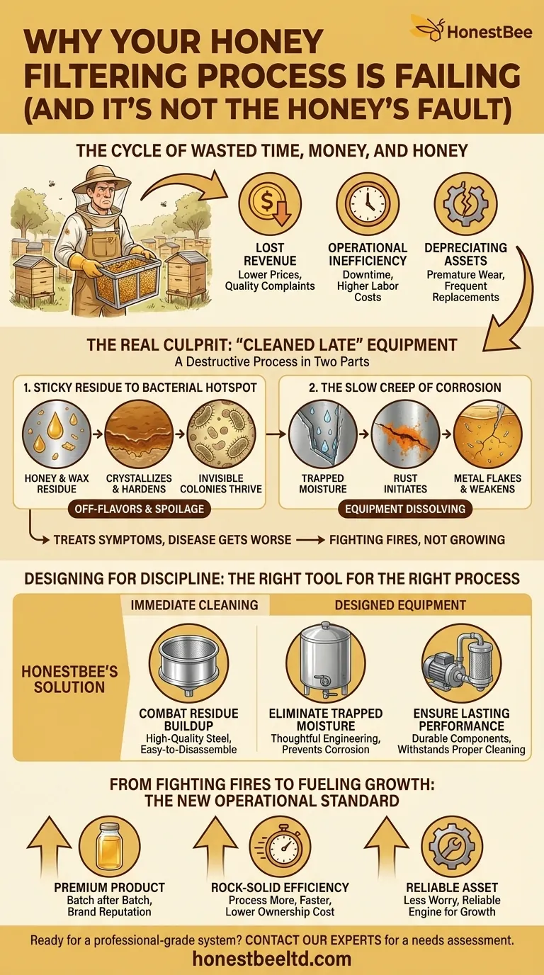 Pourquoi votre processus de filtration du miel échoue (et ce n’est pas la faute du miel) Guide Visuel