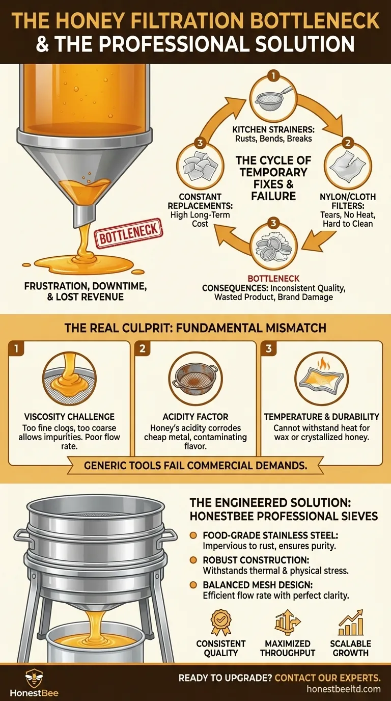 끈적이는 병목 현상: 꿀 여과가 실패하는 이유와 영구적인 해결 방법 시각적 가이드