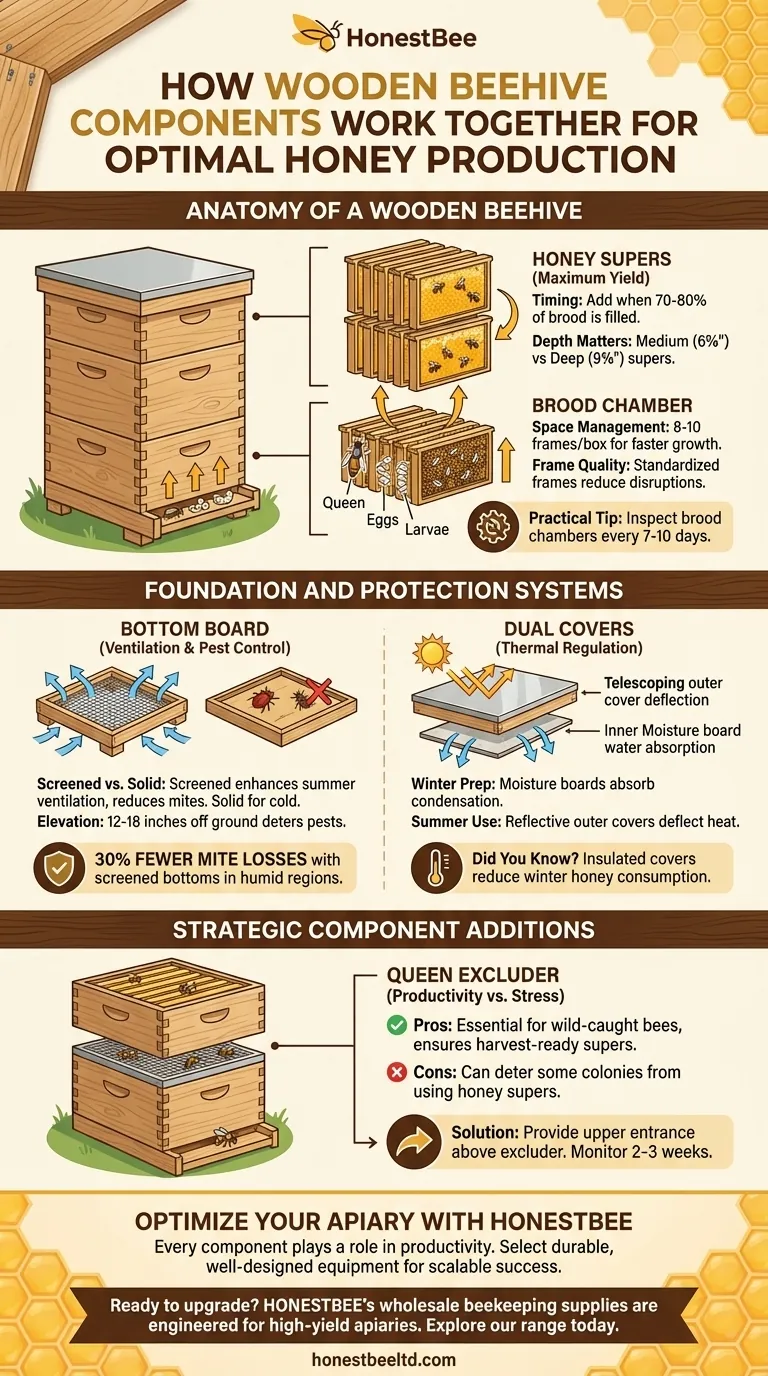 How Wooden Beehive Components Work Together for Optimal Honey Production Visual Guide