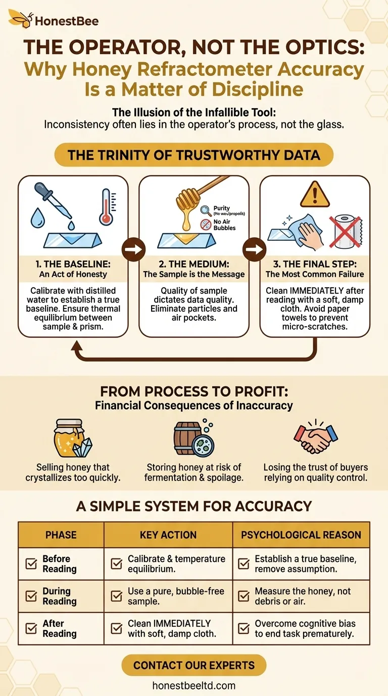 The Operator, Not the Optics: Why Honey Refractometer Accuracy Is a Matter of Discipline Visual Guide