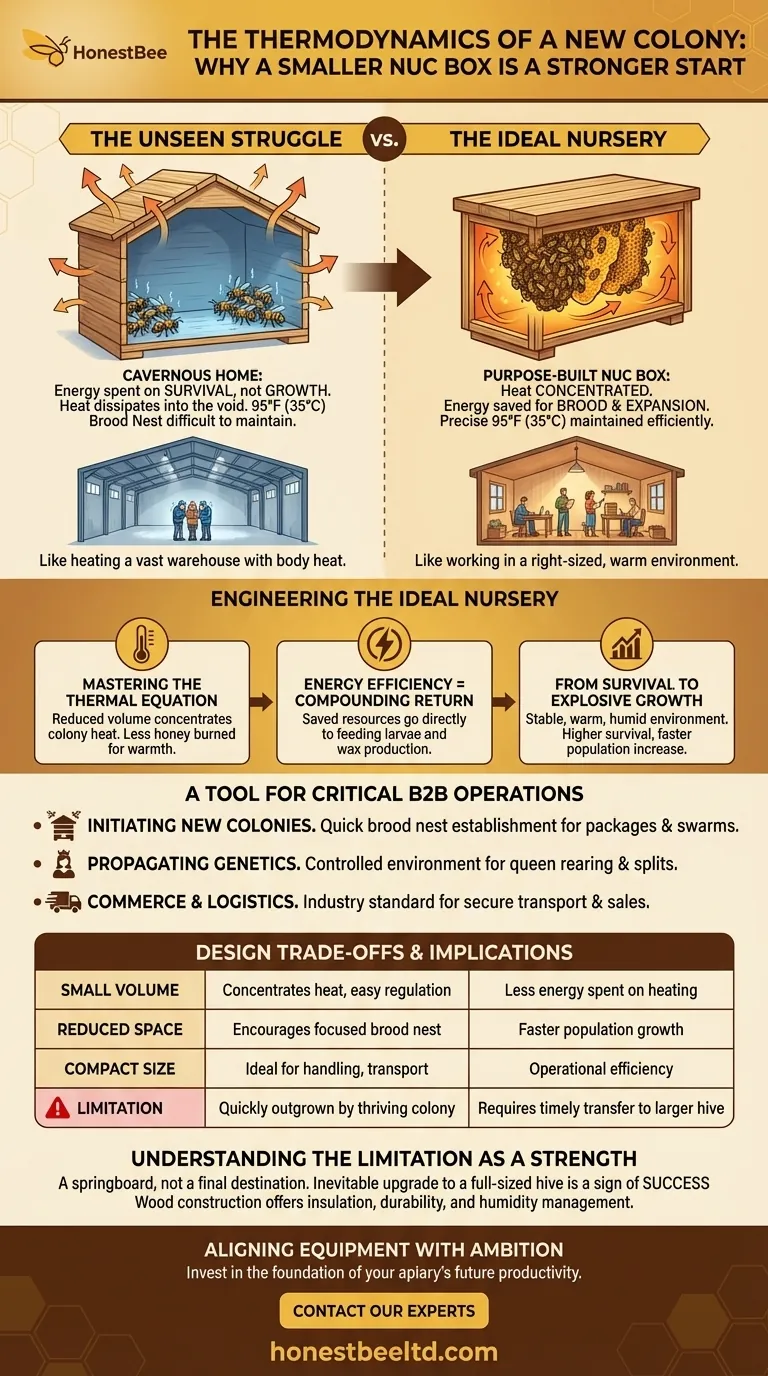 The Thermodynamics of a New Colony: Why a Smaller Nuc Box Is a Stronger Start Visual Guide