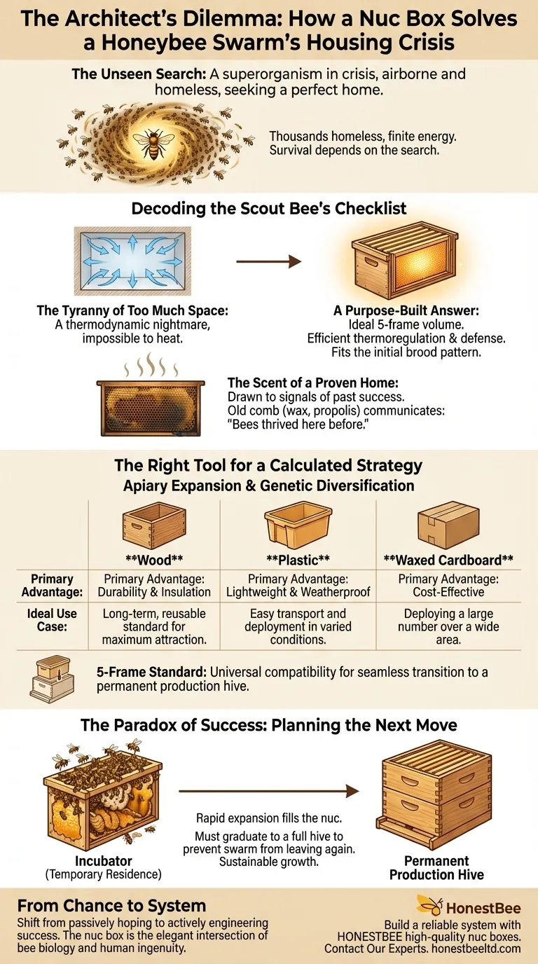 The Architect's Dilemma: How a Nuc Box Solves a Honeybee Swarm's Housing Crisis Visual Guide