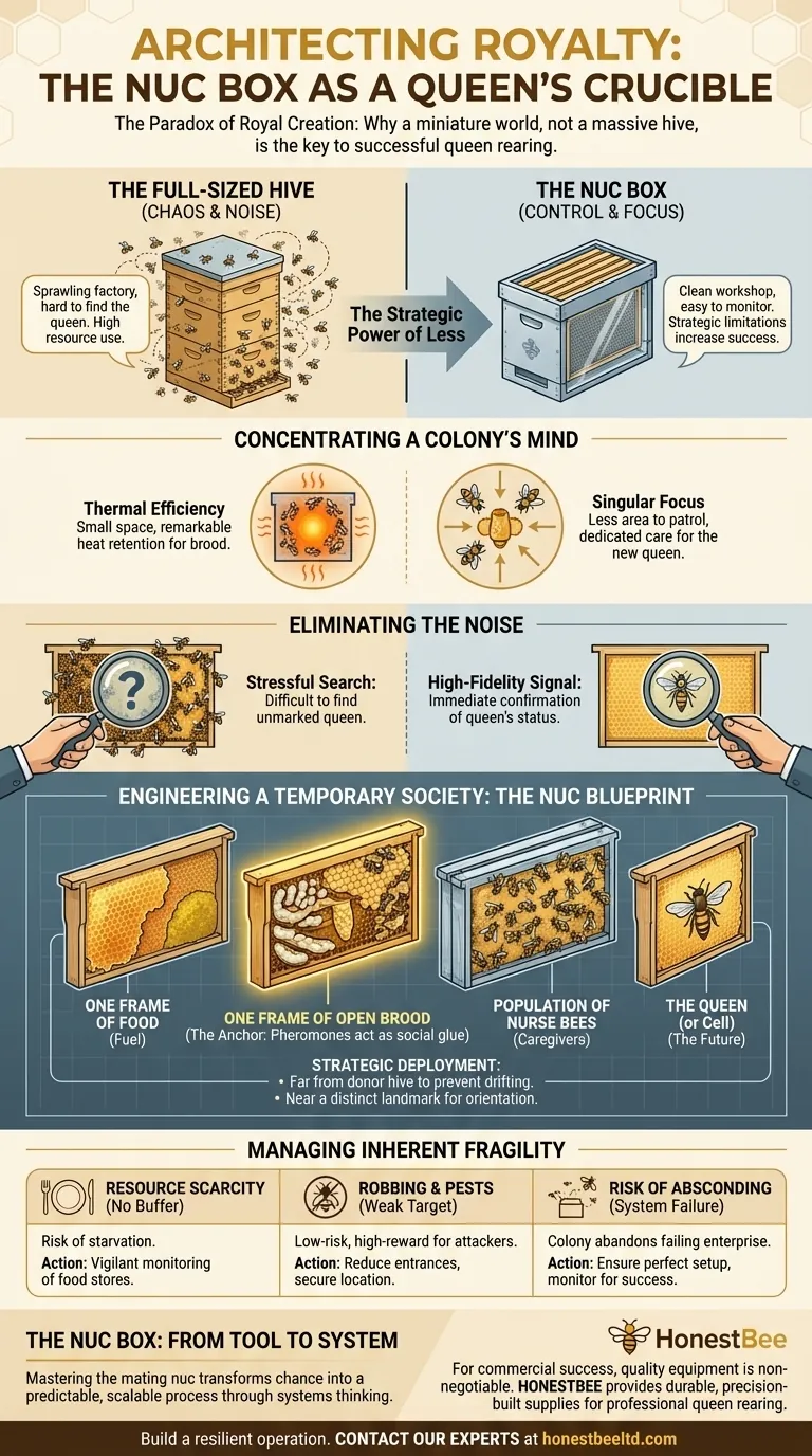Architecting Royalty: The Nuc Box as a Queen's Crucible Visual Guide