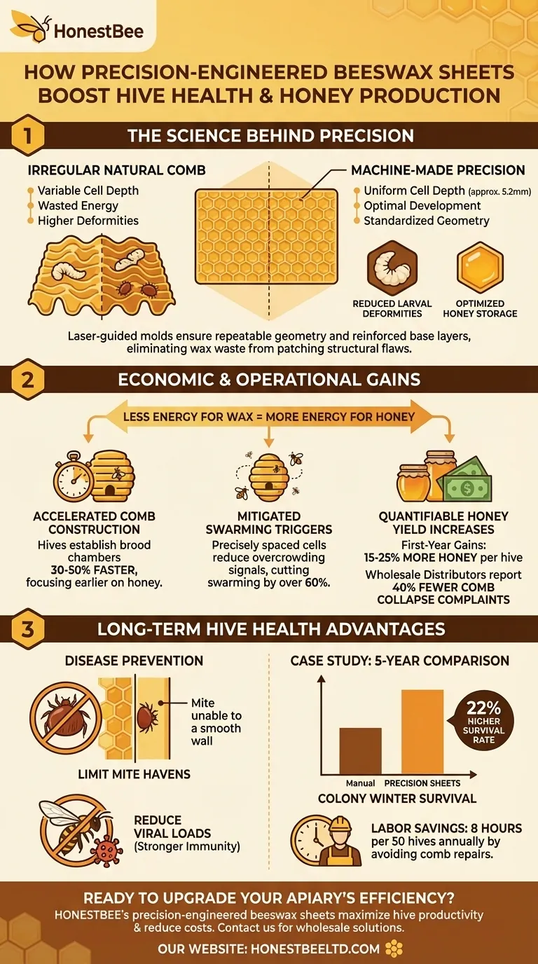 How Precision-Engineered Beeswax Sheets Boost Hive Health and Honey Production Visual Guide