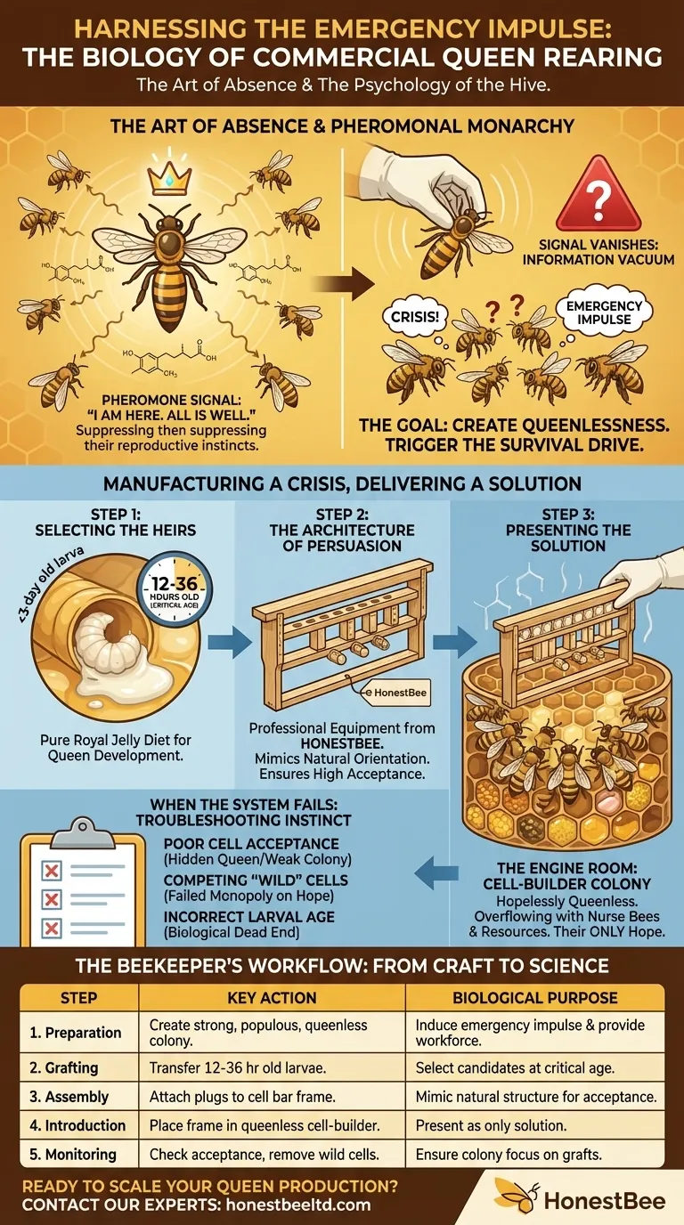 Exploiter l'impulsion d'urgence : La biologie de l'élevage commercial de reines Guide Visuel