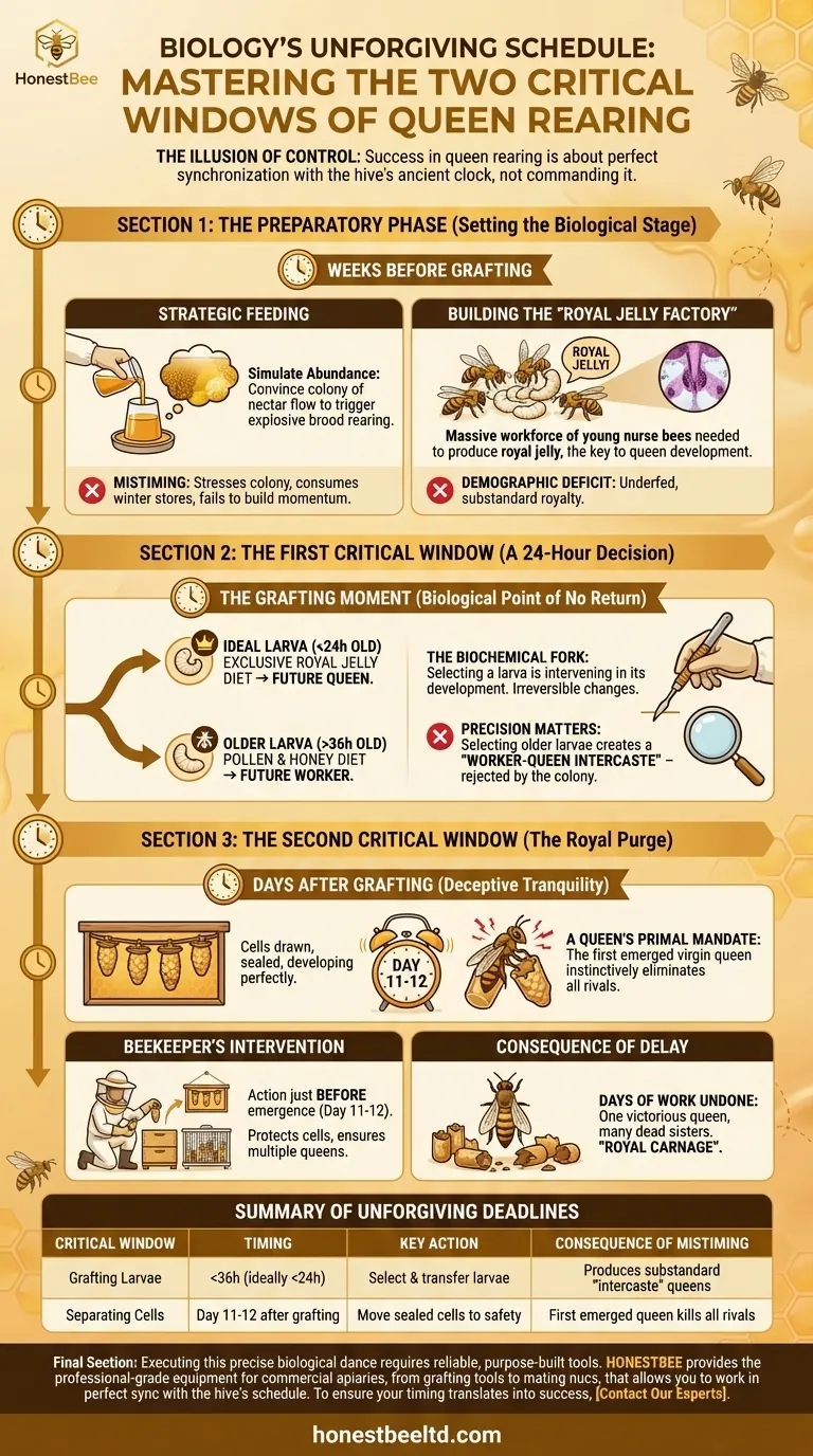 Le calendrier impitoyable de la biologie : maîtriser les deux fenêtres critiques de l'élevage des reines Guide Visuel