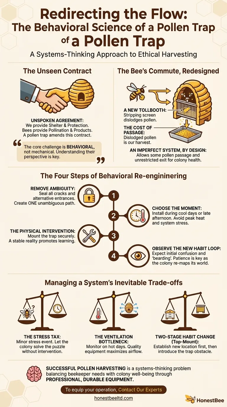 Redirigiendo el Flujo: La Ciencia Conductual de una Trampa de Polen Guía Visual