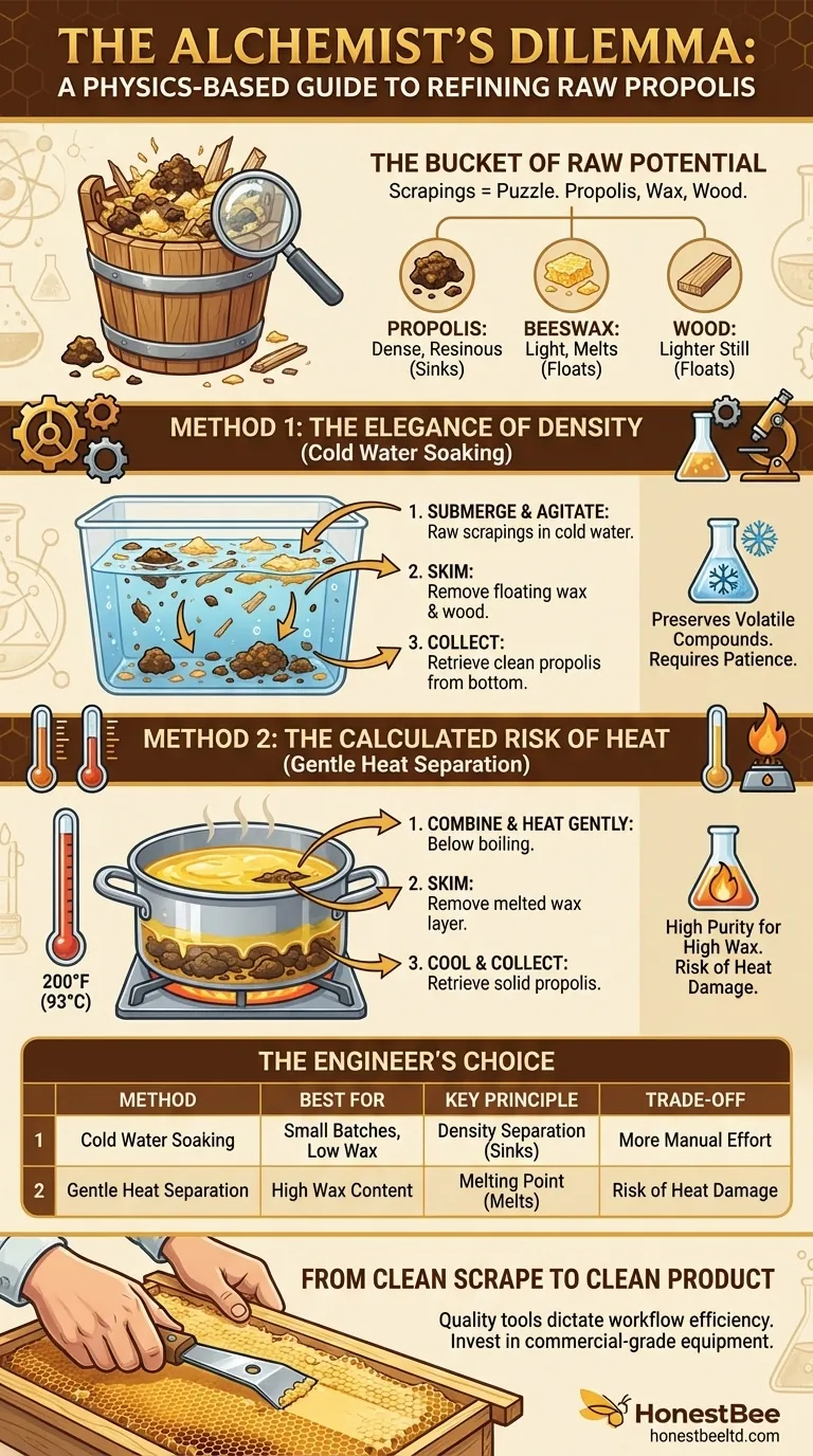 معضلة الخيميائي: دليل قائم على الفيزياء لتنقية العكبر الخام دليل مرئي