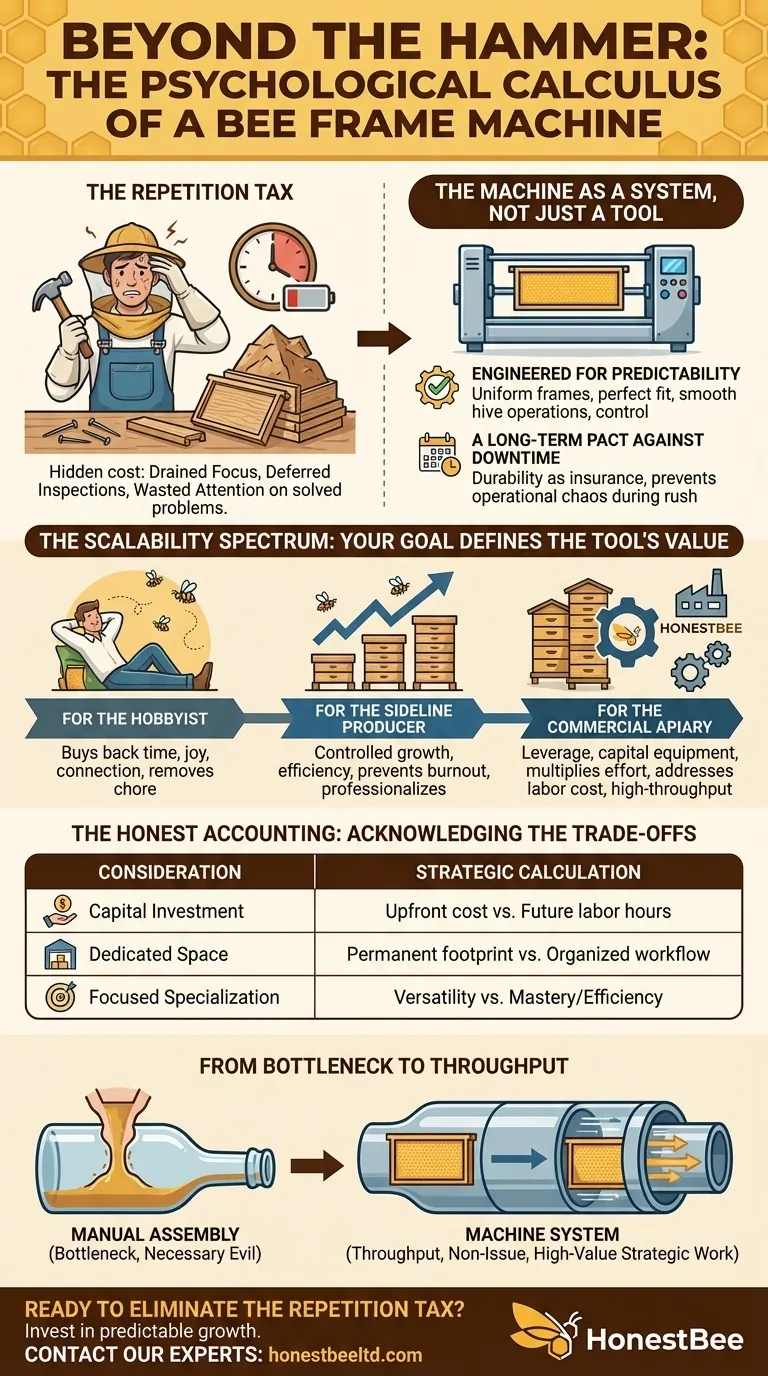 Beyond the Hammer: The Psychological Calculus of a Bee Frame Machine Visual Guide