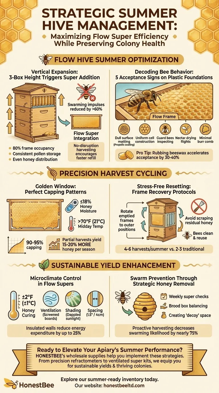 Strategic Summer Hive Management: Maximizing Flow Super Efficiency While Preserving Colony Health Visual Guide