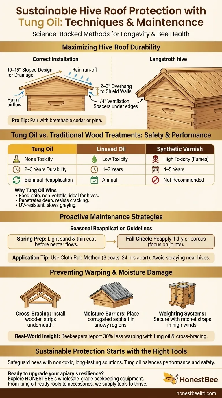 How to Protect Hive Roofs Sustainably: Tung Oil Techniques and Maintenance Strategies Visuelle Anleitung