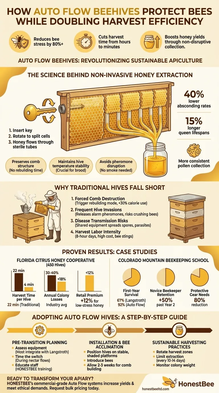 How Auto Flow Beehives Protect Bees While Doubling Harvest Efficiency Guide Visuel