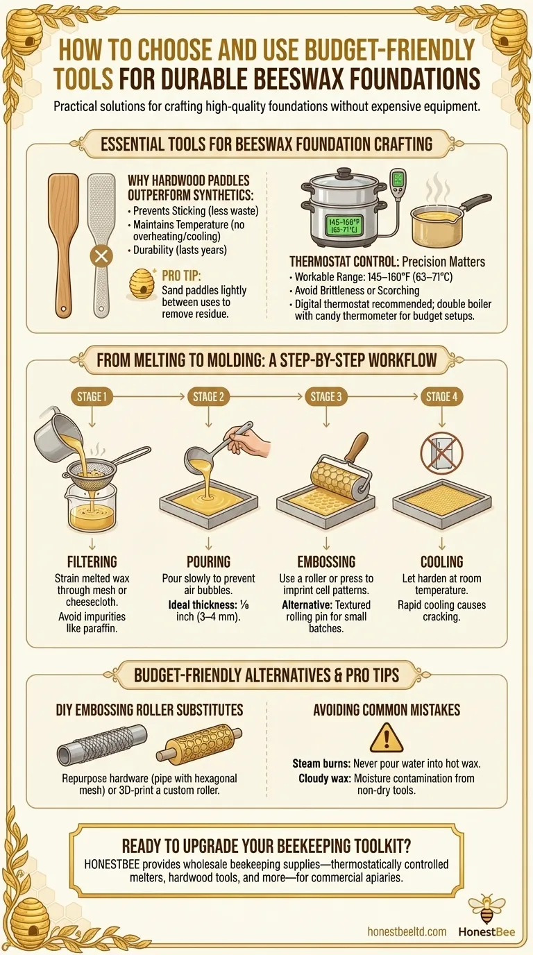How to Choose and Use Budget-Friendly Tools for Durable Beeswax Foundations Visuelle Anleitung