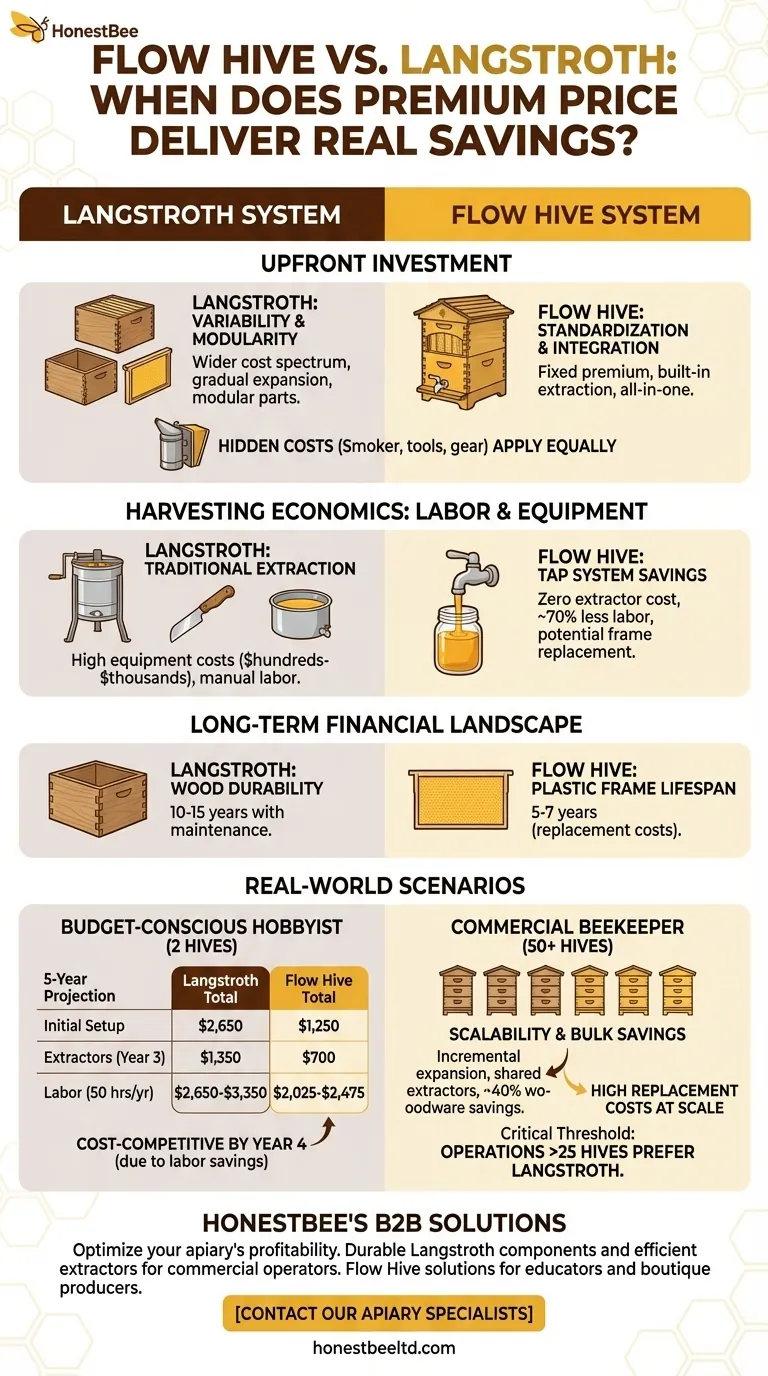 Flow Hive vs. Langstroth: When Does the Premium Price Deliver Real Savings? Visual Guide