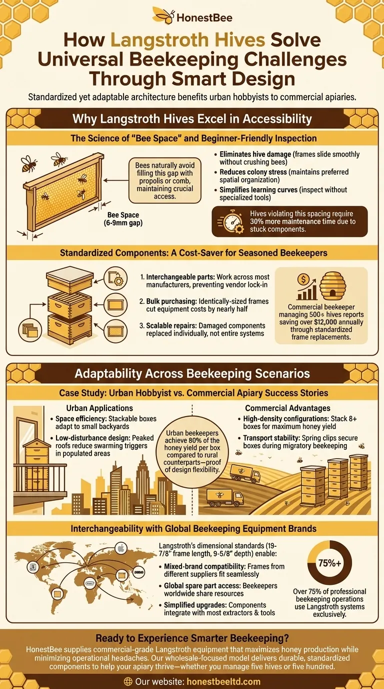 How Langstroth Hives Solve Universal Beekeeping Challenges Through Smart Design Guía Visual