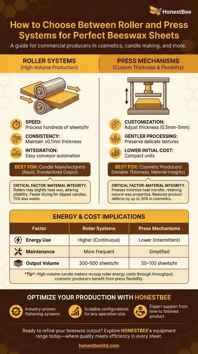 How to Choose Between Roller and Press Systems for Perfect Beeswax Sheets Guía Visual