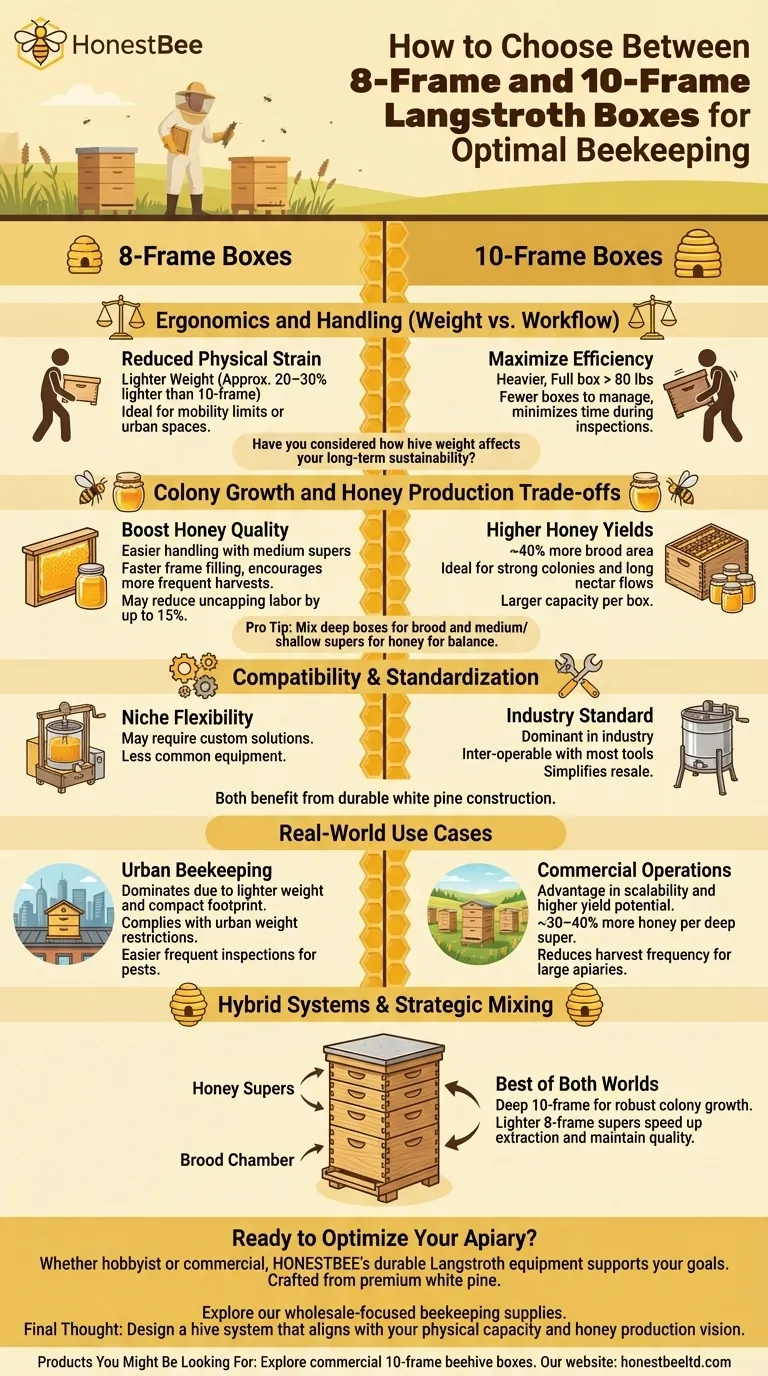 How to Choose Between 8-Frame and 10-Frame Langstroth Boxes for Optimal Beekeeping Visual Guide