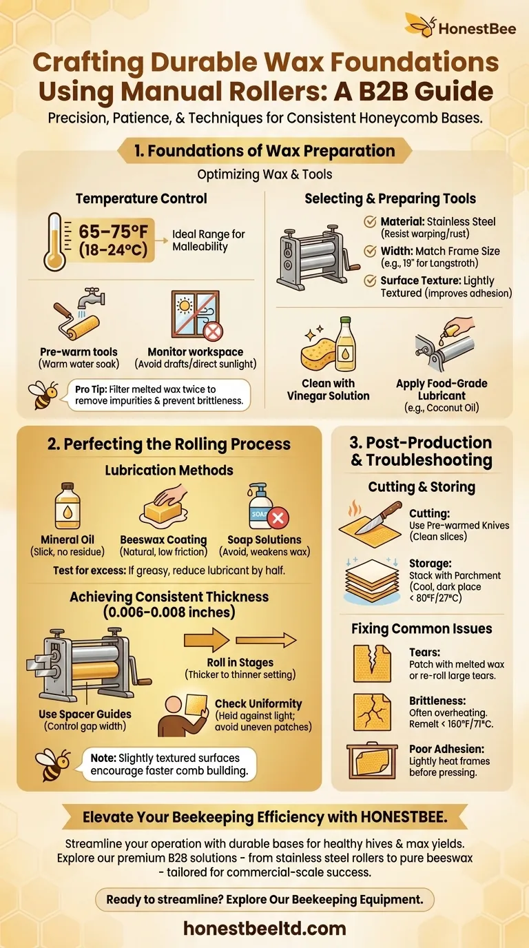 How to Craft Durable Wax Foundations Using Manual Rollers: A Beekeeper's Guide Visual Guide
