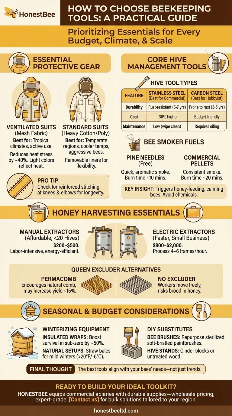 How to Choose Beekeeping Tools: A Practical Guide for Every Budget and Climate Visual Guide