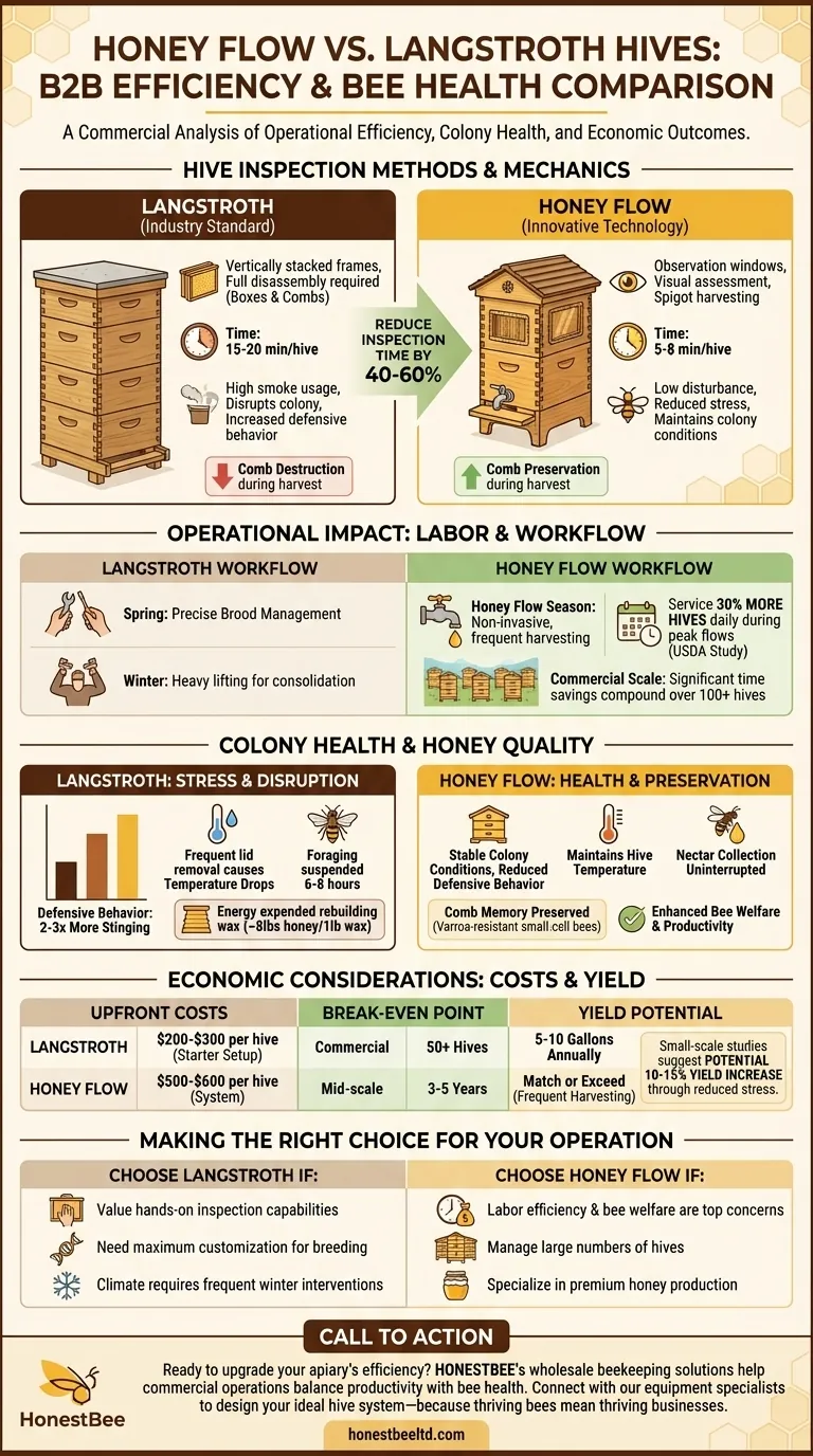 Honey Flow vs. Langstroth Hives: Which System Delivers Better Efficiency and Bee Health? Visual Guide