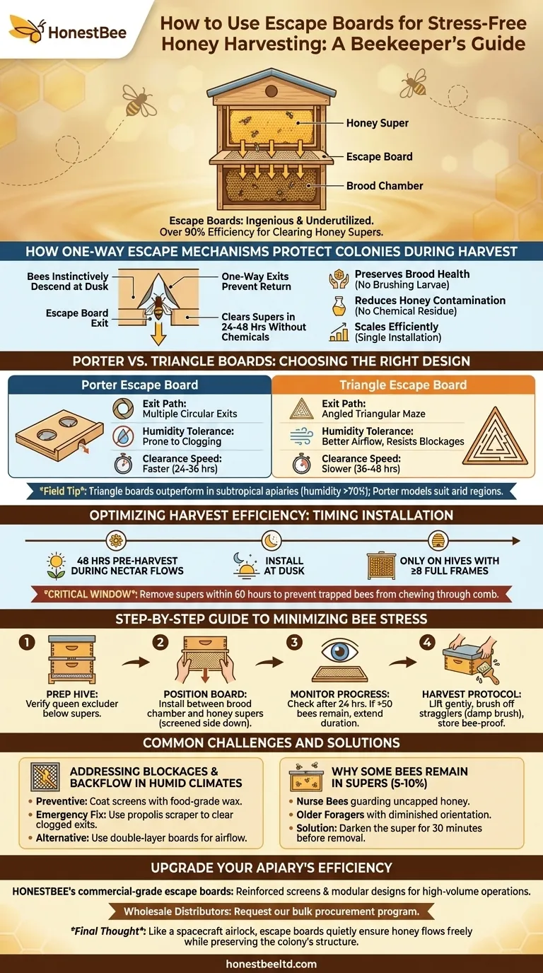 How to Use Escape Boards for Stress-Free Honey Harvesting: A Beekeeper's Guide Visual Guide