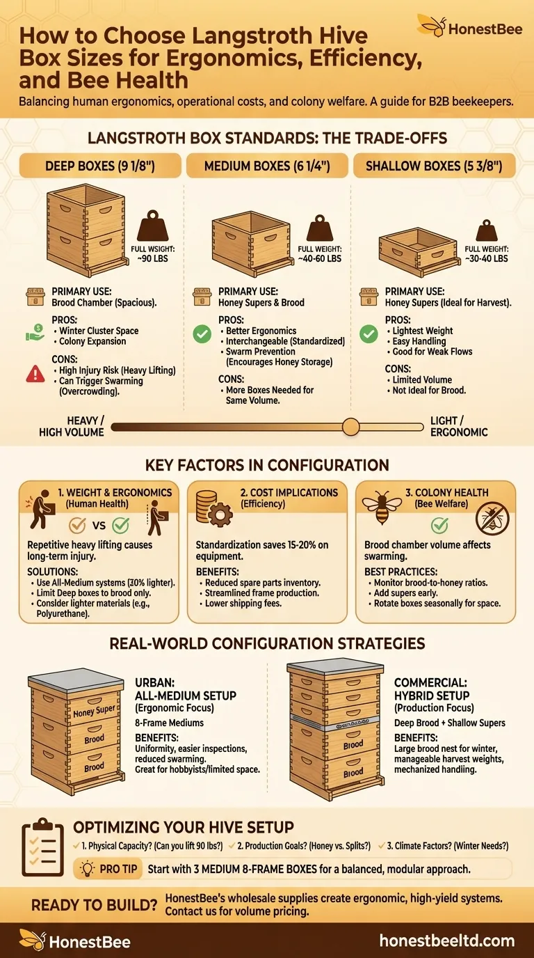 How to Choose Langstroth Hive Box Sizes for Ergonomics, Efficiency, and Bee Health Visual Guide
